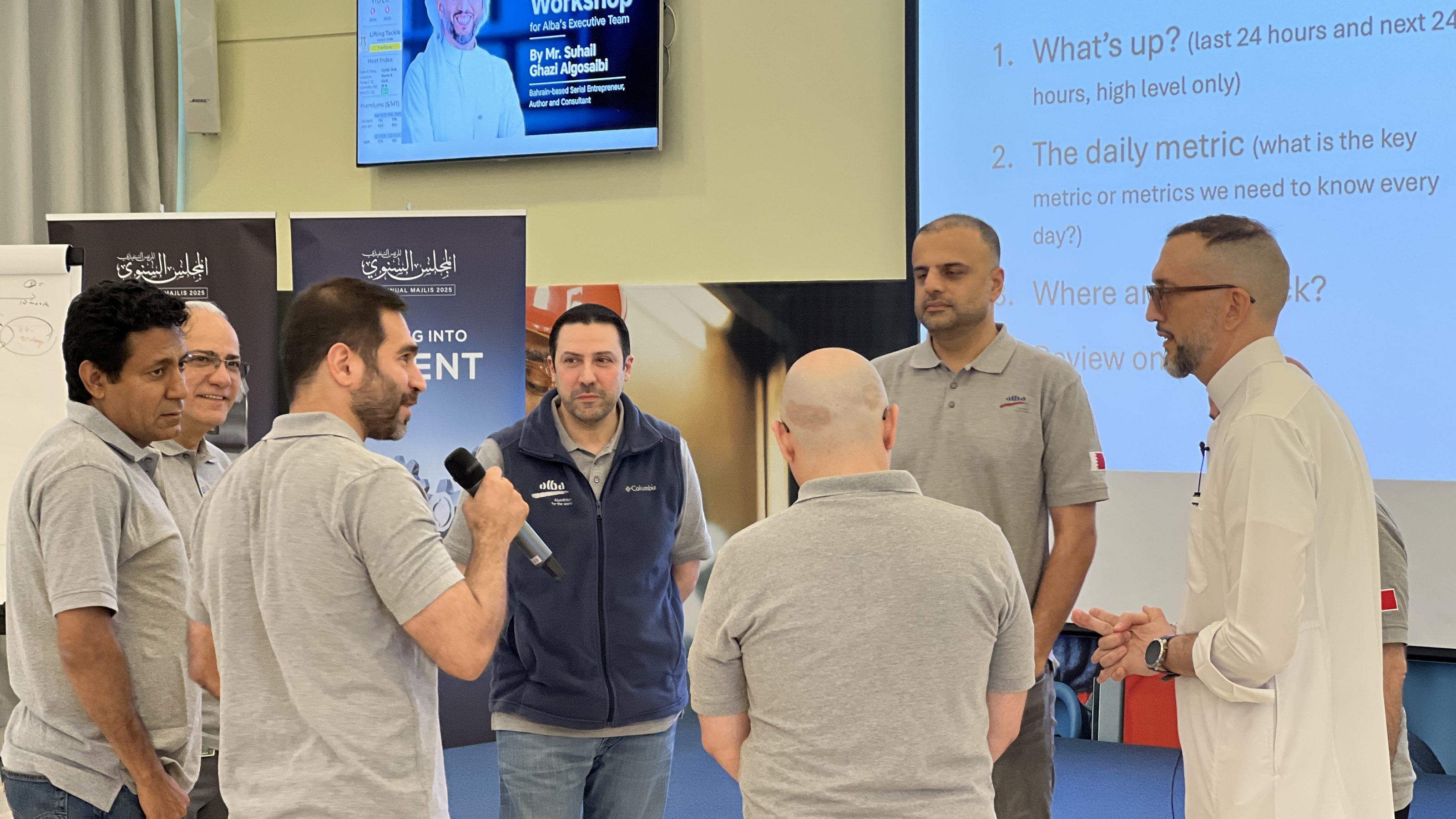 Suhail Algosaibi running a strategy workshop with an executive team